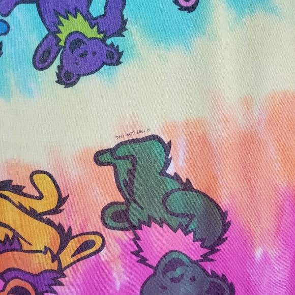 Liquid Blue Grateful Dead Dancing Bears Spiral Tie Dye T Shirt Size XL Cotton - Picture 3 of 6